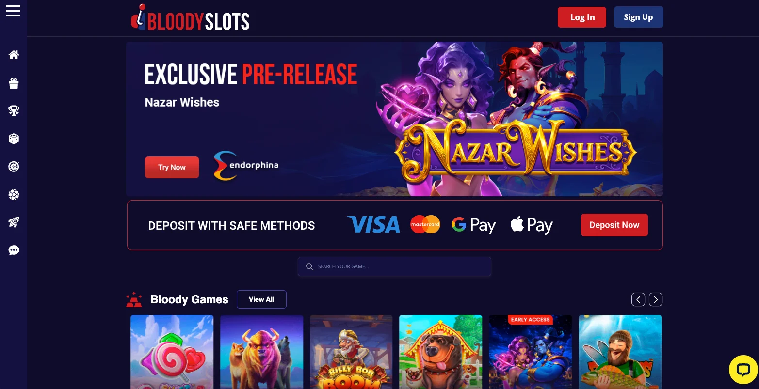 Bloodyslots casino screenshot